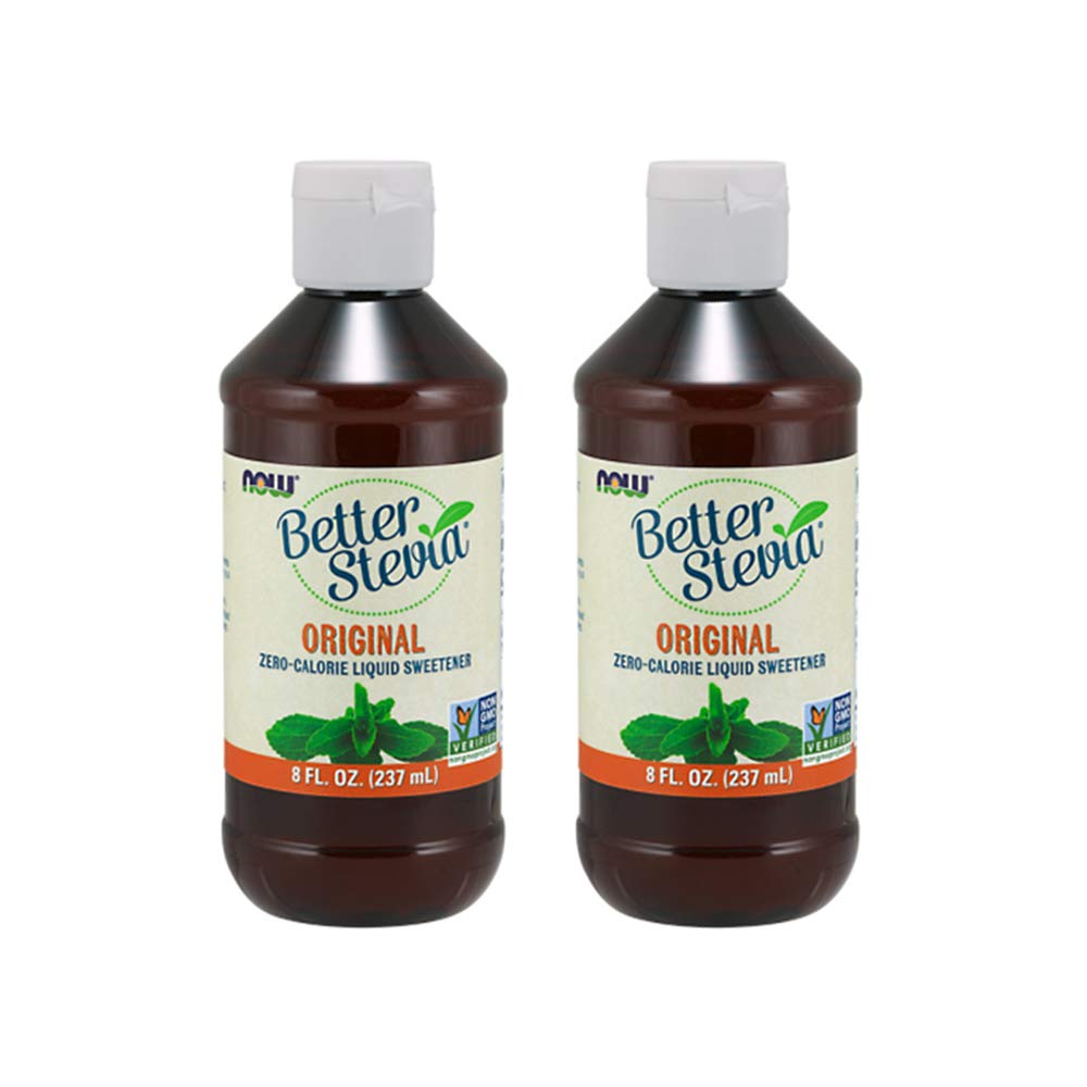 Agora Alimentos Melhor Stevia Extrato Líquido Original, 8 garrafa de onça (Pacote de 2)
