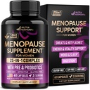 Suplementos Menopausa para Mulheres - Dong Quai, Preto Cohosh, Pre & Probióticos - Suor & Alívio de Flashes Quentes - Digestão, Sono e Apoio ao Mood - Complexo de Perimenopausa 25-in-1 - Made in USA - 60 Cápsulas