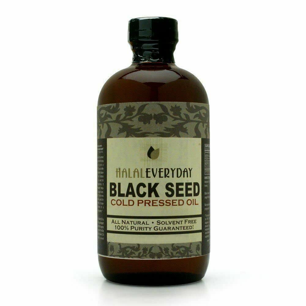 ÓLEO DE SEDE PRETO - frasco de vidro de 16 onças. 100% Puro & Frio. Não filtrado, Undiluted, Raw. NON-GMO & Vegan Nigella Sativa (Black Cumin). Hexane & conservantes livre. Escuro & potente