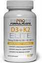 Pro Formulações MD D3 + K2 Elite – Vitamina D3 + Vitamina K2 – Fornecimento de 60 dias – Alta potência, Biodisponível MK-7