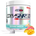 EHP Labs OxyShred pré-treino em pó - pré-treino em pó com L Glutamina e Acetil L Carnitina, Energia Boost Drink - Bahama Breeze/Beach, 60 Servings