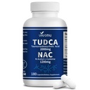VivoNu TUDCA 2000mg + NAC 1200mg Suplemento Cápsulas Complexas, Poderoso TUDCA Bile Sal + N Acetil Cysteine, Suplementos Antioxidantes para Fígado & Lung & Gallbladder Cleanse, Digestion - 180 Cápsulas