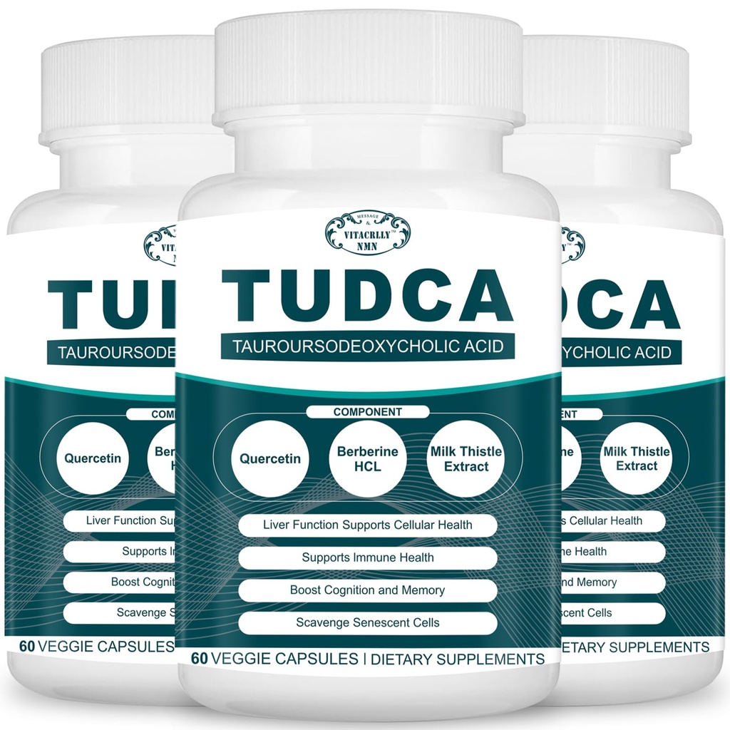 2200MG Suplementos de fígado TUDCA - Complexo Suplemento Salts Bile para Detox e limpeza de fígado, Limpeza da vesícula biliar, Saúde Digestiva 180 Cápsulas