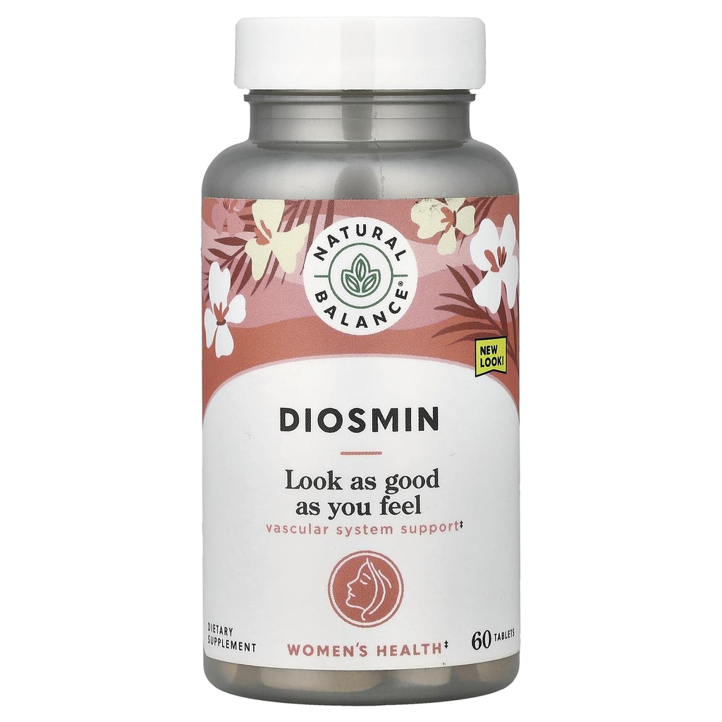 Equilíbrio Natural Diosmin 500mg - Suplementos de circulação sanguínea Diosmin Hesperidina - Suplementos de Flavonoides à Base de Plantas para Suporte Circulatório e Vascular, Verificado Lab, Garantia de 60 dias, 60 Servings
