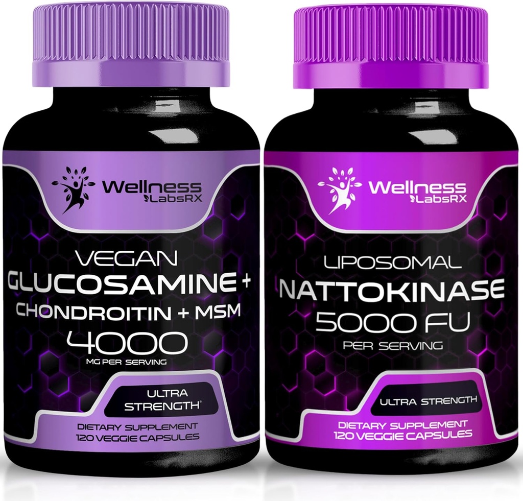 WELLNESS LABSRX Glucosamina Condroitina HSH □ Cápsulas de Nattokinase