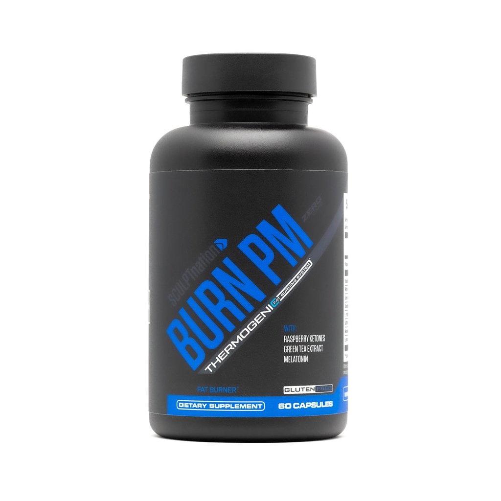 Sculpt Nation by V Shred Burn PM - Night Time Fat Burner - Supressor de apetite e suporte de perda de peso - Cetonas de framboesa, Extrato de Verde Coffee Bean, Melatonina - 60 Cápsulas Gluten grátis
