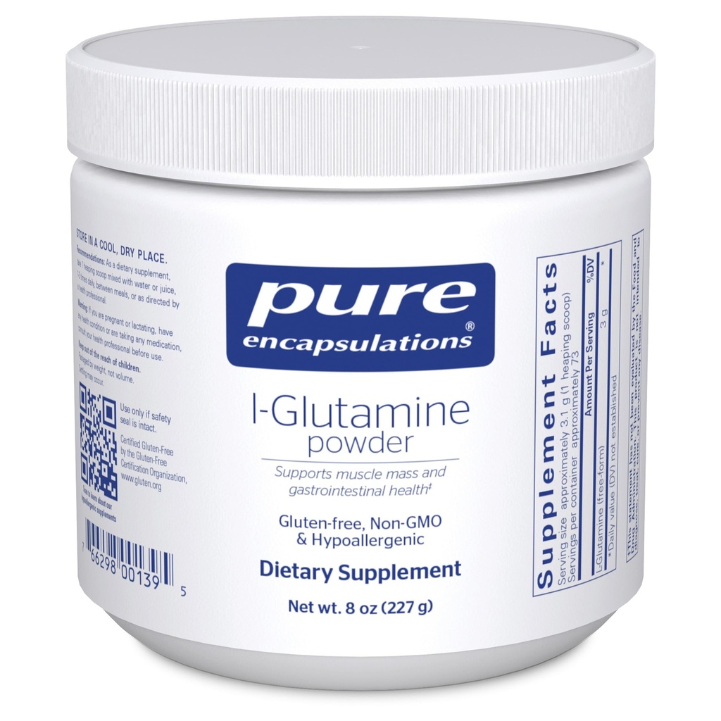 Pure Encapsulations L-Glutamina Pó - Suplemento para suporte imunológico e digestivo, Gut Saúde e revestimento, Metabolismo e Apoio Músculo* - com L-Glutamina Pura Forma Livre - 8 Onças