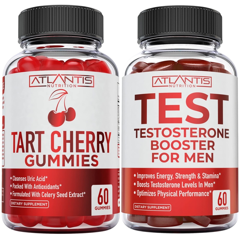 Atlantis Nutrition Tart Cherry 60 Gummies + Testosterona Booster 60 Gummies