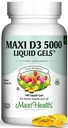Maxi Saúde D3 5000 Geles Líquidos - Vitamina D3 Natural - Suplemento Nutricional - 180 Cápsulas - Kosher