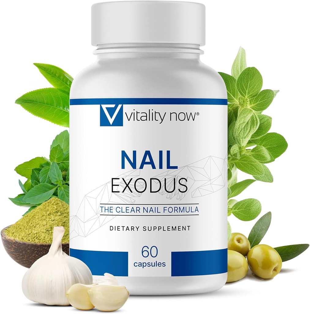 Nail Exodus - Vitalidade unhas saudáveis - Fórmula Premium para pés mais saudáveis - 60 Cápsulas