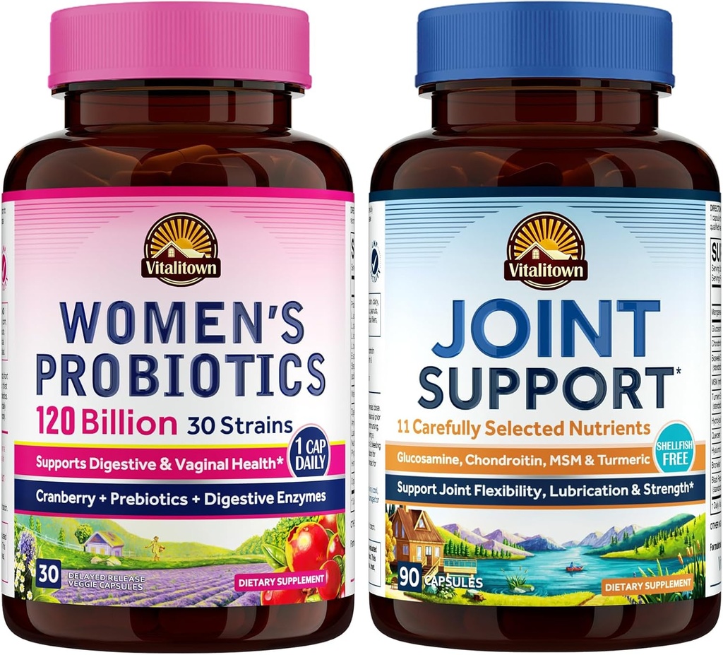 Vitalitown Women’s Probiótico & Pacote de Apoio Conjunto (Pacote de 2)