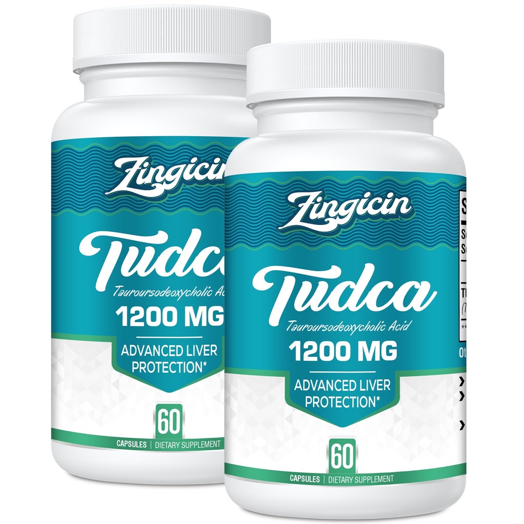 TUDCA Suplemento 1200mg - 120 Cápsulas Veggie,Powerful TUDCA Bile Salts Suplementos para Fígado,Digestão