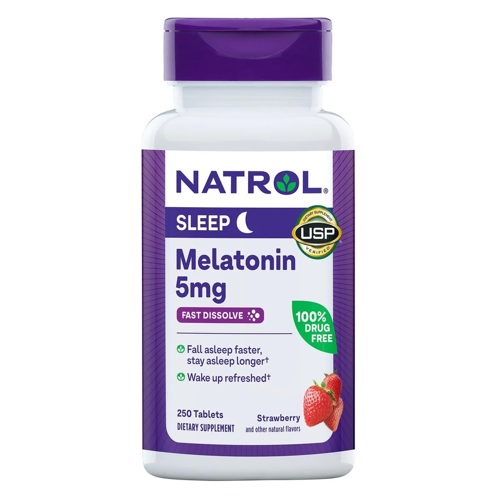 Natrol Melatonina 5 Mg, 250 comprimidos de dissolução rápida