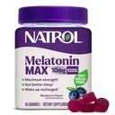 Natrol Melatonina 10mg Suplemento de Ajuda ao Sono, 50 Count MelatoninaMax Gummies, Blueberry Flavor, 10 mg Melatonina Gummies para Ausência de Sono Ocasional, Suprimento de 50 dias