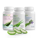 AloeCure Organic Aloe Vera Cápsulas Pacote - 3 Peças - VeraFlex, Aloe Vera Cápsulas, Probióticos + Enzimas