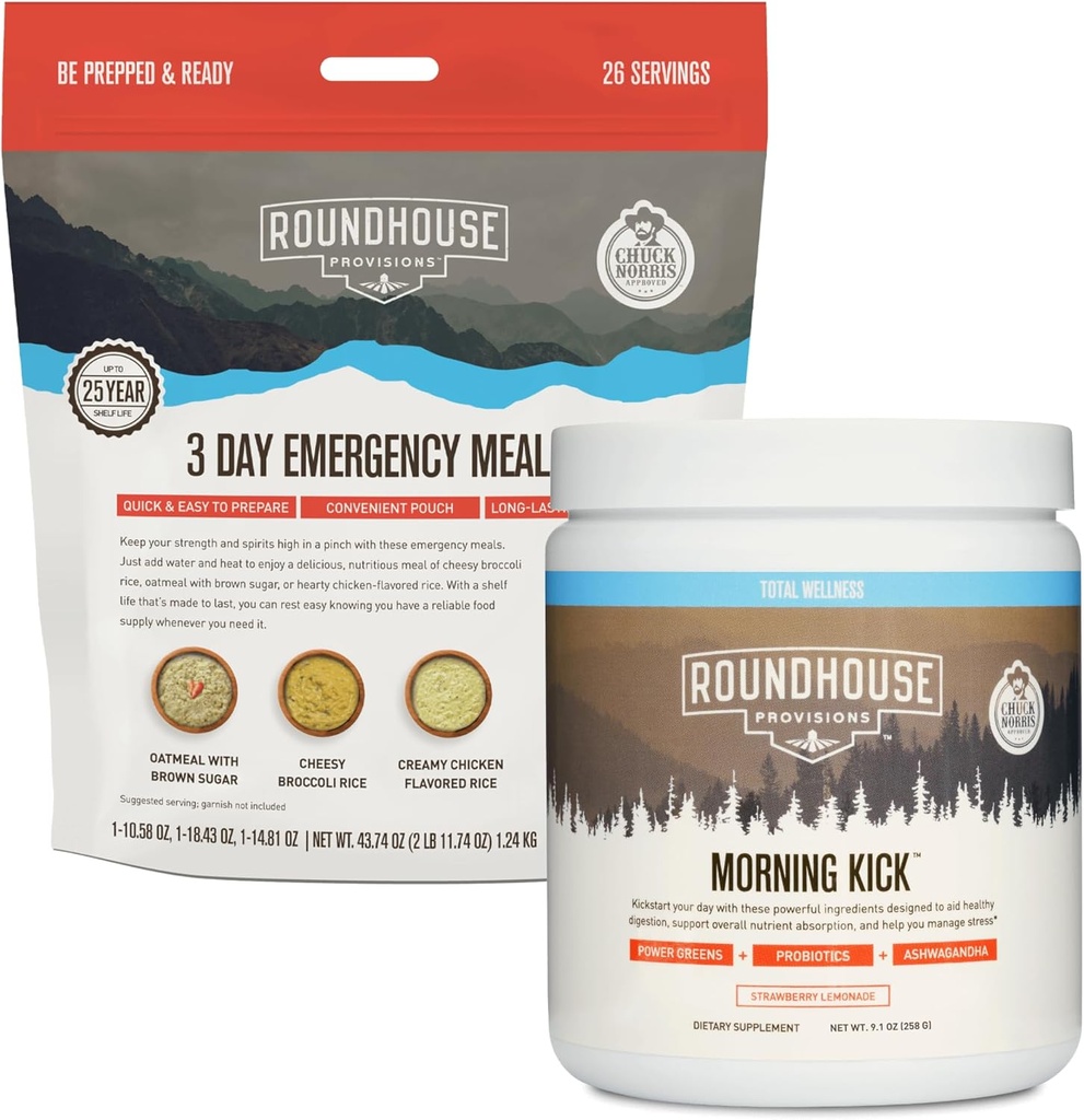 ROUNDHOUSE PROVISION Kick Manhã e 3 dias Kit de refeições de emergência