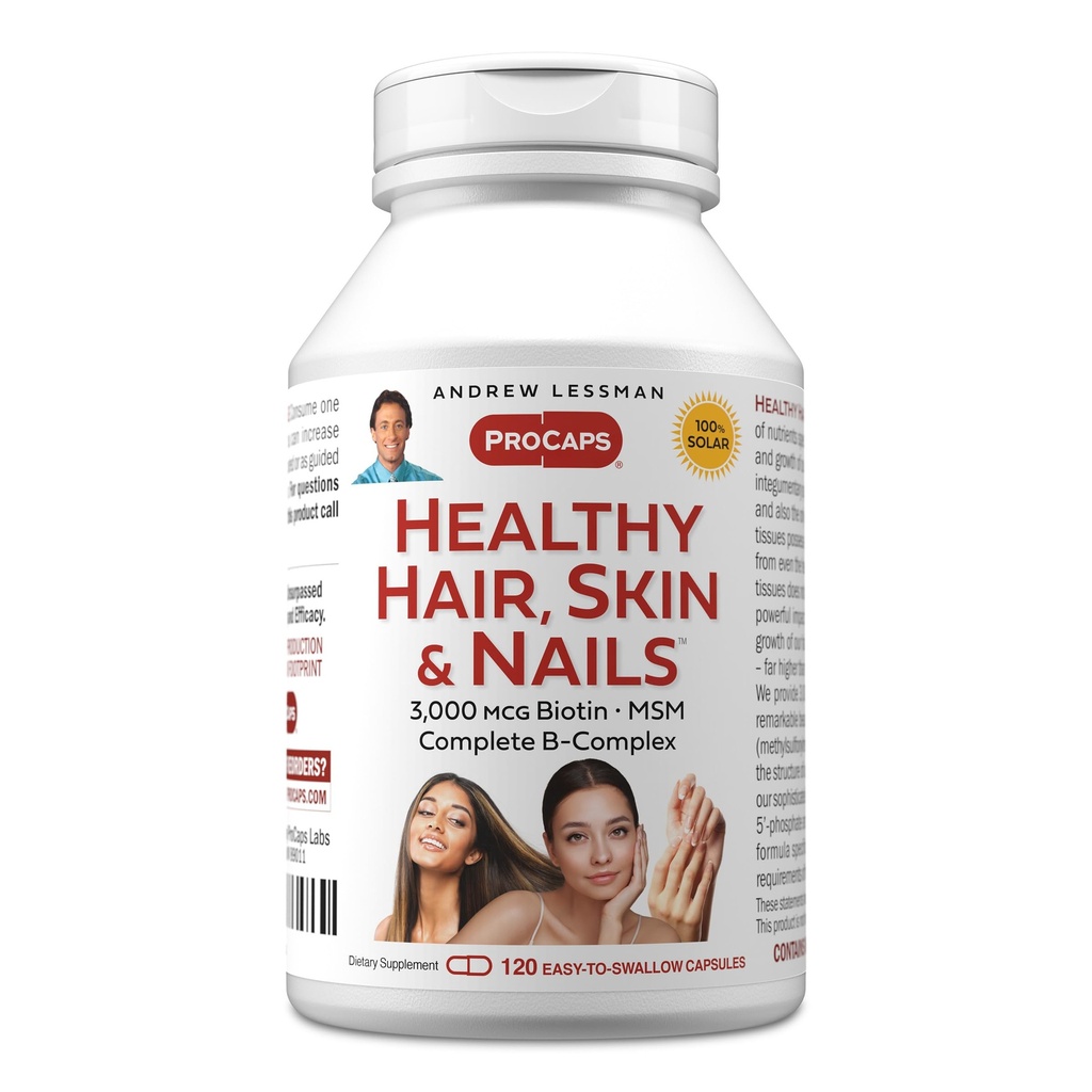 ANDREW LESSMAN Cabelo saudável, pele e unhas 120 Cápsulas - 5000 mcg Biotina de alta bioatividade, B-Complex. Promove a pele bonita, unhas fortes. Sem aditivos crescimento do cabelo vitaminas Biotin Suplemento