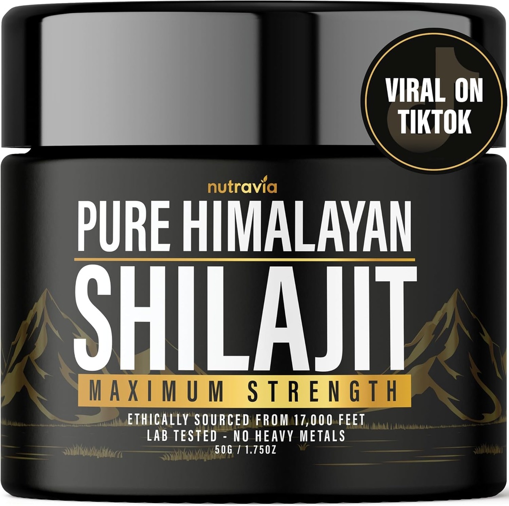 Shilajit Resina Orgânica Pura Himalaia - Fórmula teste de laboratório autêntico natural para homens, mulheres - Sem metais pesados - 600mg Força máxima com 85+ Trace Minerals Golden Grade Shilajit Suplemento (1 pacote)