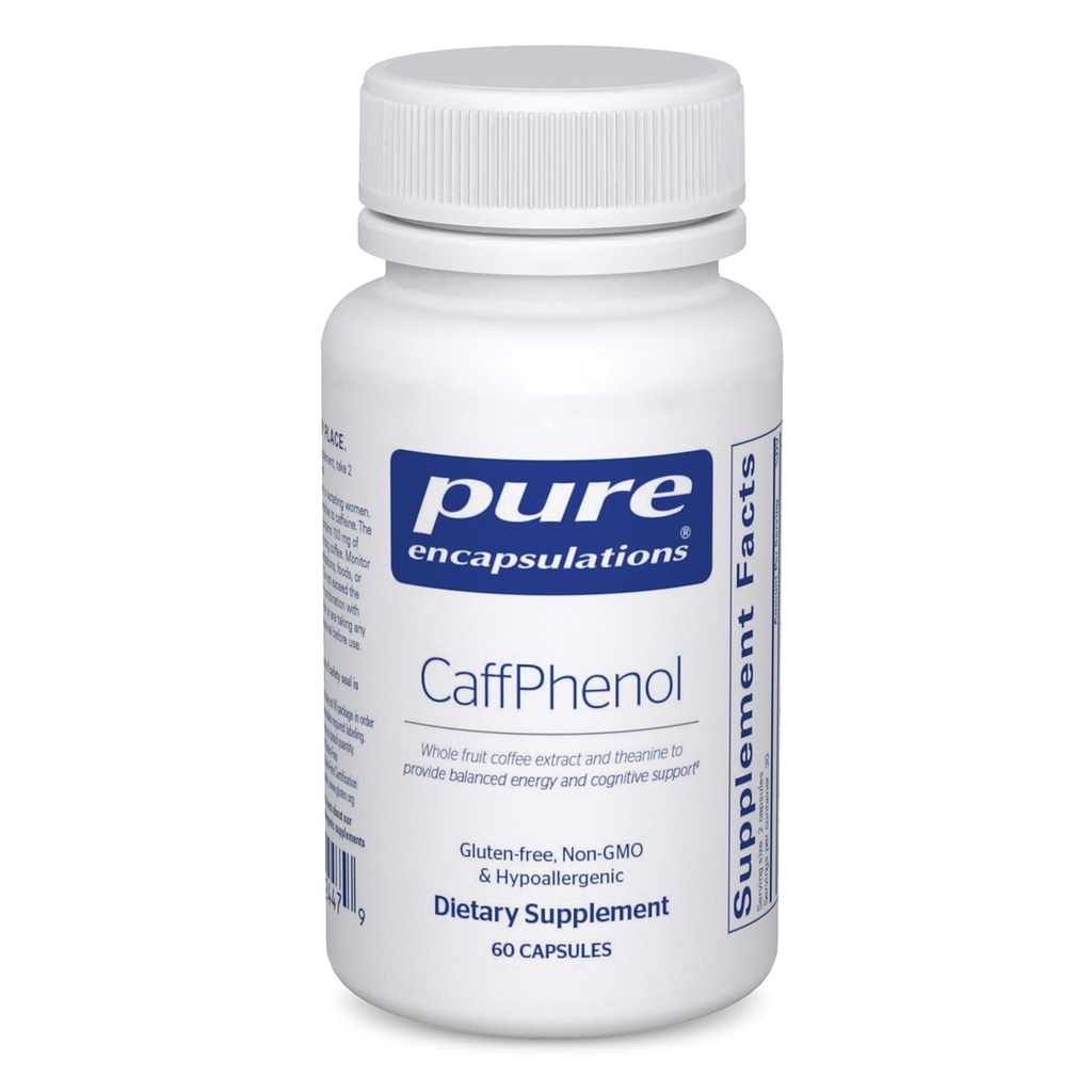 Encapsulamentos puros CaffPhenol □ Extrato de frutos integrais de baga de café e teanina para fornecer energia equilibrada e suporte cognitivo