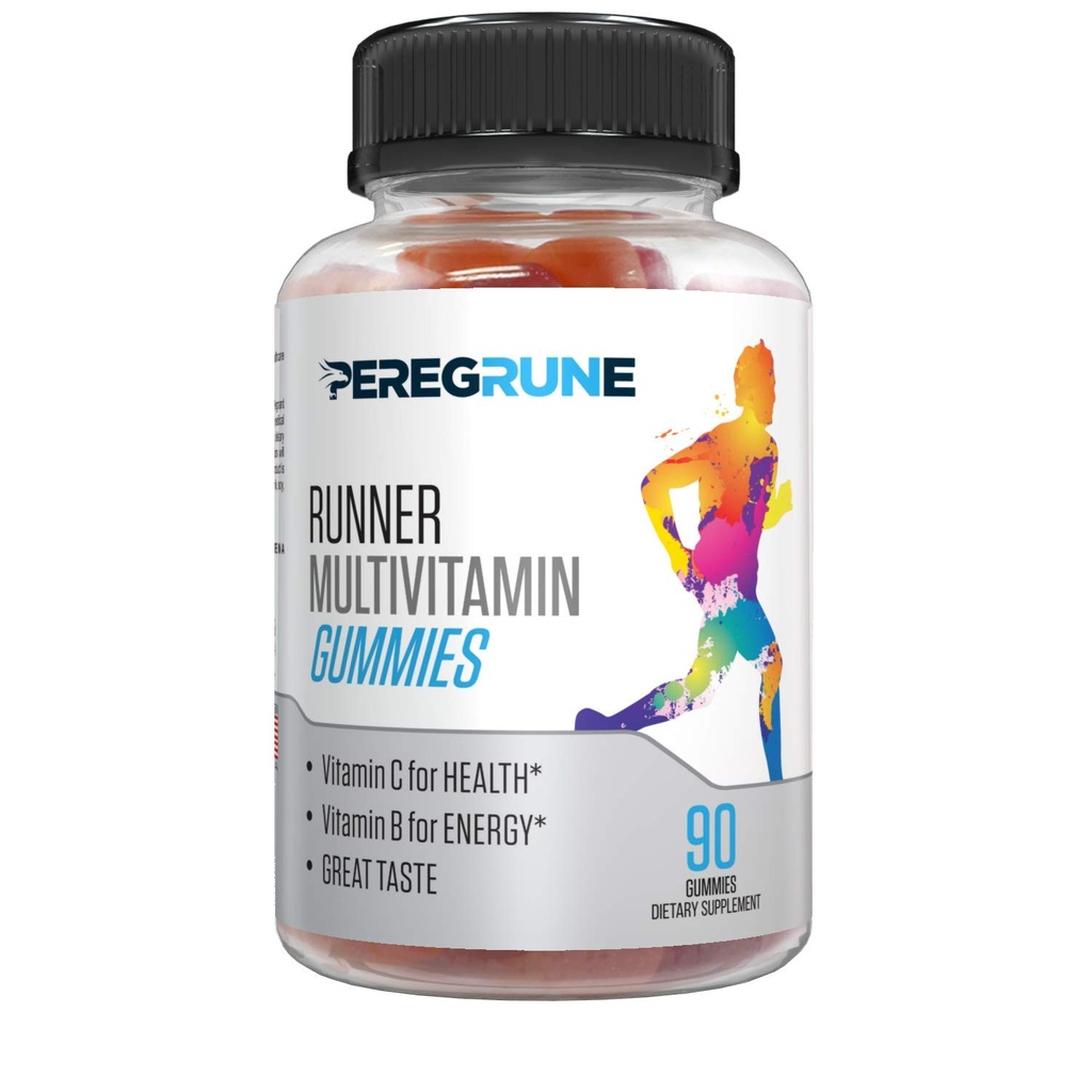 Gummies Multivitamin Runner - Vitamina Diária para Correr com Vitaminas A, C, D, E e Complexo B – 50% Menos Açúcar – Antioxidantes, Recuperação, Endurance, e Energia Gummy – Certificado Running Sup