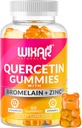 Quercetin Gummies - Quercetin 500mg com bromelaína, zinco, vitamina C&D3 - Quercetin Gummy Supplements para suporte imunológico e alergia - Immunity Booster Vitaminas Supplement – 60 Chewable