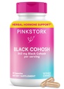 Pink Stork Black Cohosh Supplements for Women - 540 mg Pure Black Cohosh for Perimenopausause, Suporte para Menopausa - 30 Cápsulas