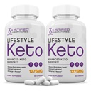 Laboratórios justificados (2 Pacote Estilo de vida Keto Pills 1275MG Nova e melhorada fórmula contém Apple Cider Vinagre Extra virgem azeite em pó folha de chá verde 120 Cápsulas