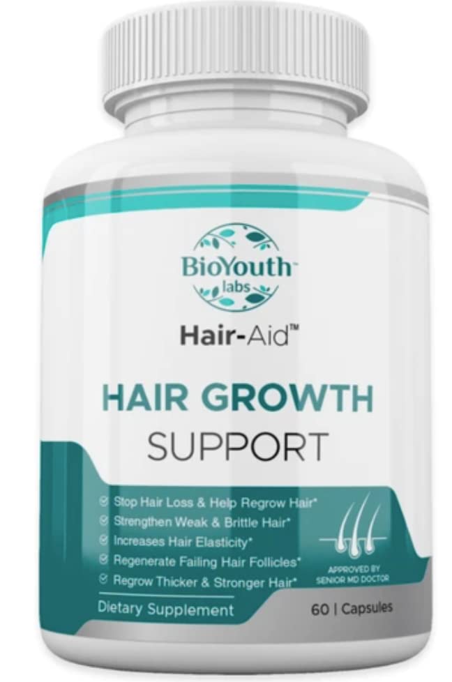 Laboratório de crescimento do cabelo Suplemento Vitaminas para o crescimento do cabelo mais grosso, 60 Cápsulas - Mistura nutritiva de vitamina E, framboesa cetona, ferro & serra Palmetto para minimizar a perda de cabelo para ambas as mulheres e homens.