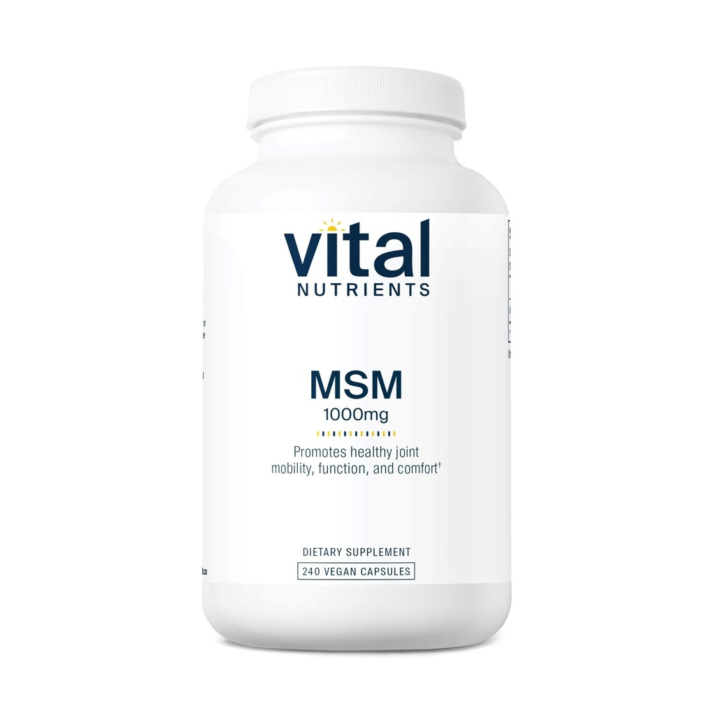 Nutrientes Vitais - HSH 1000 mg - Forma Natural de Enxofre Orgânico - 240 Cápsulas