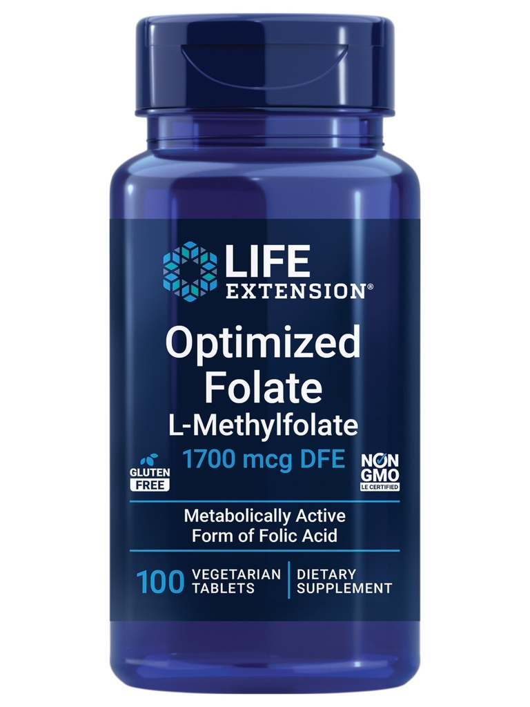 Life Extension Optimized Folate, 1700 mcg DFE, 100 Vegetarian Tablets