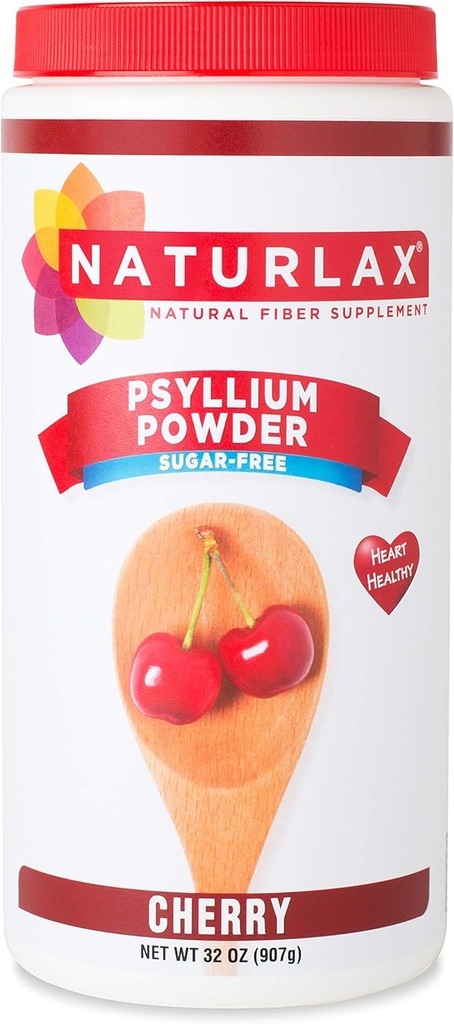 Psyllium Husk com sabor de cereja, sem açúcar (32 onças)