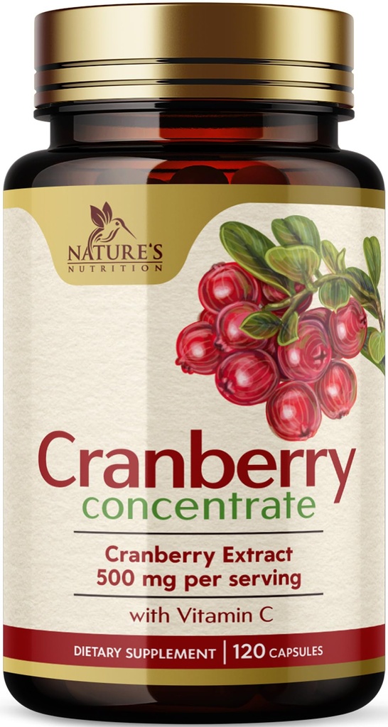 Pills Cranberry Suplemento 25,000mg - Fresh Cranberry Equivalente com Vitamina C & E - Urinary Tract Health Support, Fórmula sem açúcar, Extrato de pó de fruta - Não-GMO, Engarrafado nos EUA - 120 cápsulas