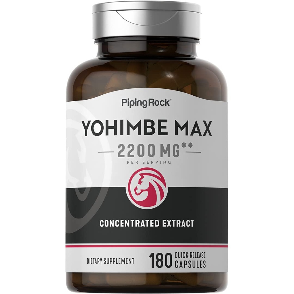 Piping Rock Yohimbe Suplementos para Homens 180 Cápsulas Max Extrato Concentrado com Pausinystalia Yohimbe .