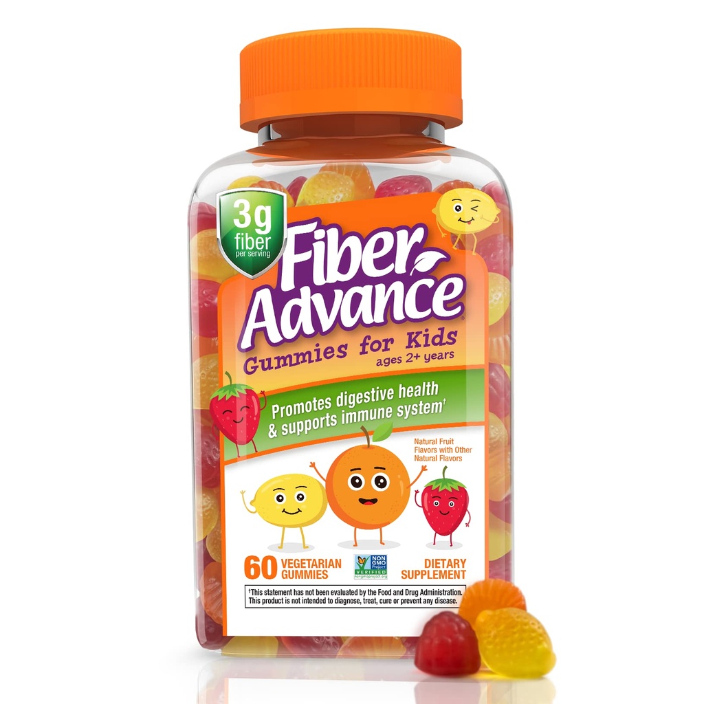 Fiber Advance Gummies for Kids 100% Fiber Based Supplements for Digestive Health (Cumprimentos de Fibra Prebióticos)