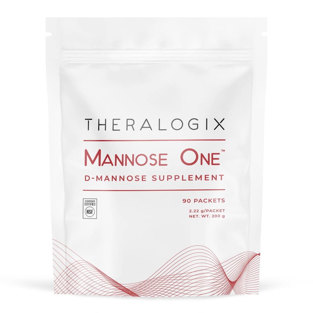 Theralogix Mannose One D-Mannose Powder - Fornecimento de 90 dias - Suprimento de Tratamento Urinário Saúde com 2.000 mg D-Mannose* - NSF Certified - 90 Embalagens