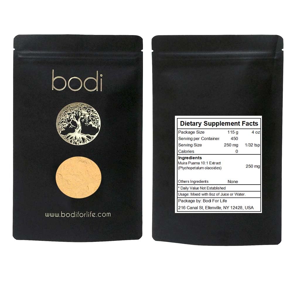 bodi : Muira Puama Powder 4 onças a 5 lb 100% Pure Natural Hand Crafted (4 onças)