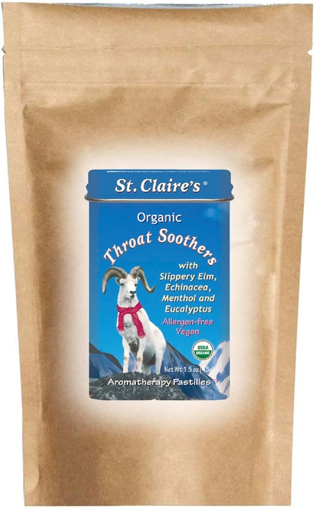St. Claire's Orgânicos Garganta Soothers (8 Ounce Refil Bag) Gluten-Free, Vegan, GMO-Free, Base de plantas, Alergen-Free