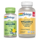 SOLARAY Vitamina C 1000mg e Mullein Folder Wellness Bundle - Time Release Suplemento de vitamina C e Mullein Cápsulas, tradicionalmente usado para suporte de Wellness - Vegan, 60-Day Garantia, 275/100 VegCaps