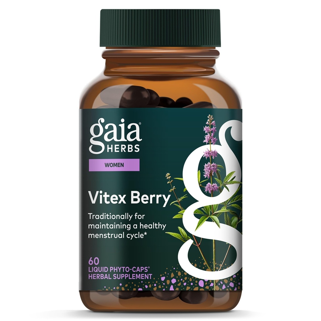 Gaia Herbs Vitex Berry - Suporta equilíbrio hormonal e fertilidade em mulheres - 60 Vegan líquido Phyto-Capsules (fornecimento de 30 dias)
