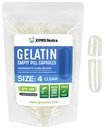 XPRS Nutra Tamanho 4 Cápsulas Vazias - 100 Count Pequenas Cápsulas Esvaziadas Gelatina - Comprimidos DIY Cápsula Preenchimento - Filável Pure Bovine Gel Caps para Do-It-Yourself Suplementos