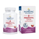 Naturales Nórdicos DHA Pré-natal, Morango - 90 Geles Macios - 830 mg Omega-3 + 400 UI Vitamina D3 - Não-GMO - 45 Servimentos