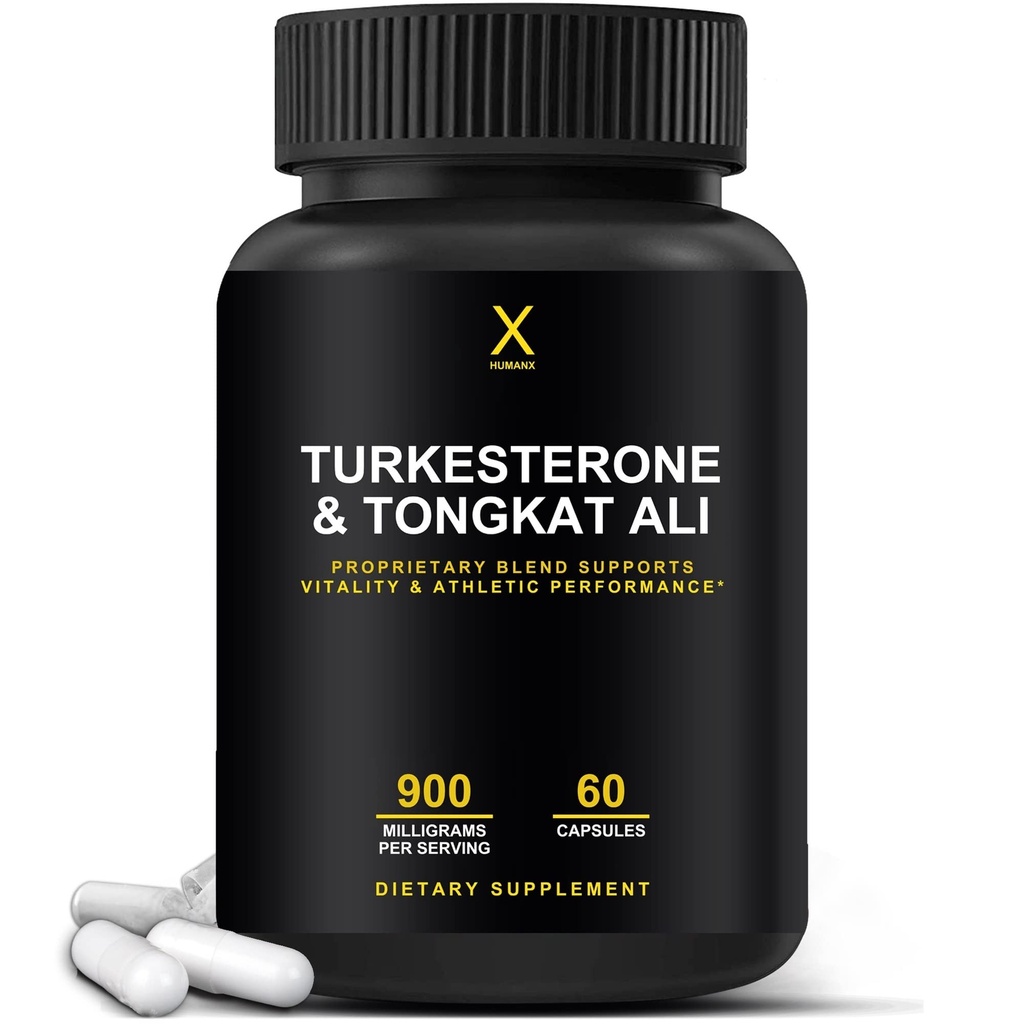 HUMANX Turkesterone & Tongkat Ali 900mg - Suporta energia, resistência, e recuperação muscular e crescimento - Suplemento Turkesterone - Tongkat Ali Suplemento - Long Jack Extract (Eurycoma Longifolia)