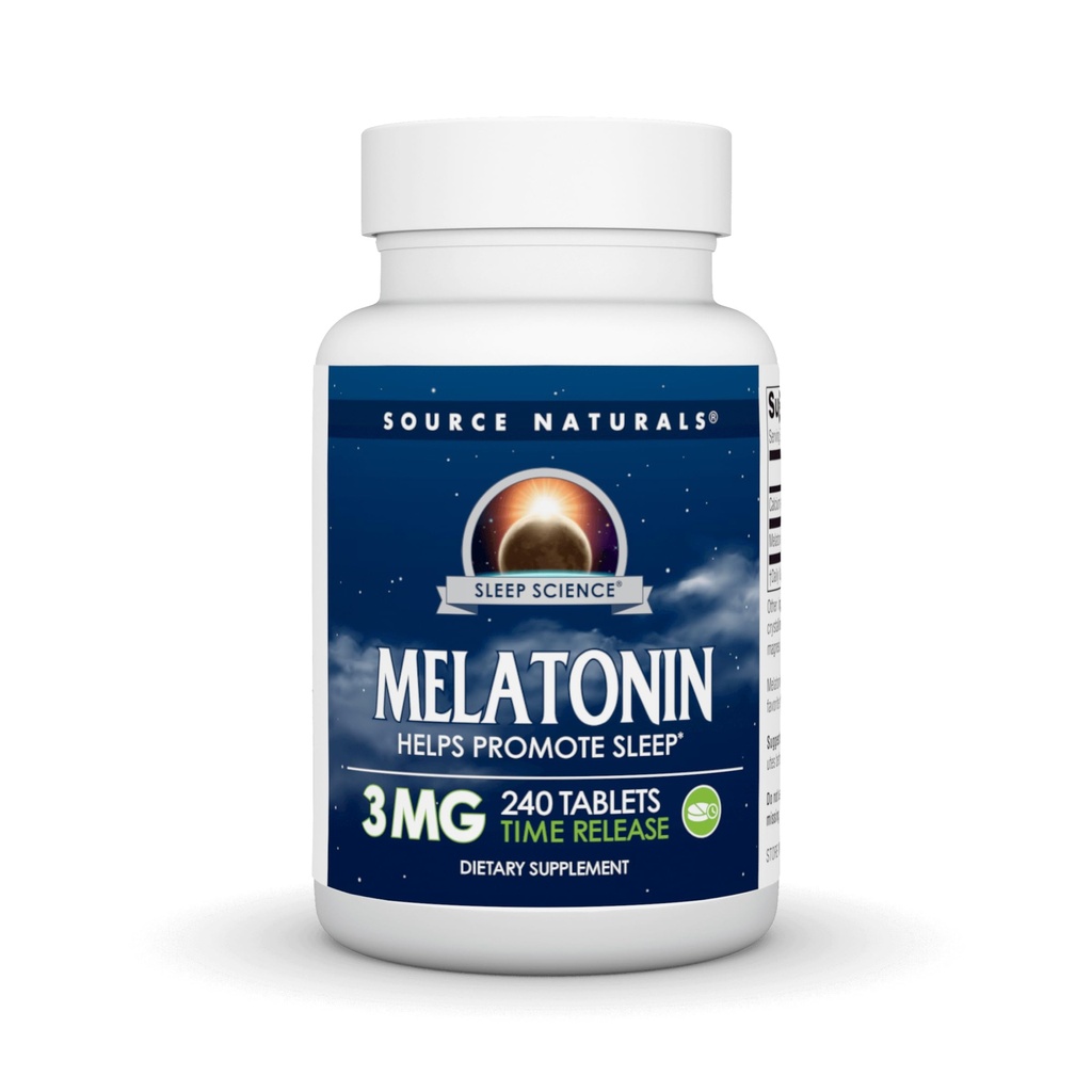 Fonte Naturals Tempo Lançado Melatonina 3 mg - 240 comprimidos de liberação de tempo