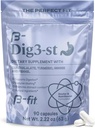 B-FIT Suplemento de ervas digestivas - Raiz de gengibre, alcaçuz, funcho e cuachalalato - 60 Cápsulas - Fórmula 100% natural para fácil digestão e estômago Conforto - Uso antes de refeições