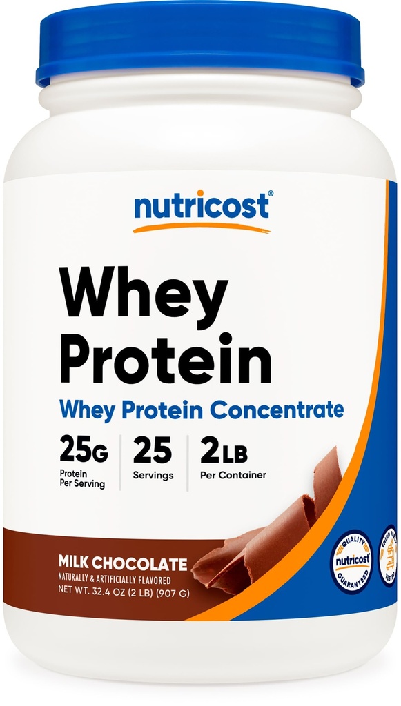 Concentrado de proteína de whey nutricost (chocolate) 2LBS - Gluten Free & Non-GMO