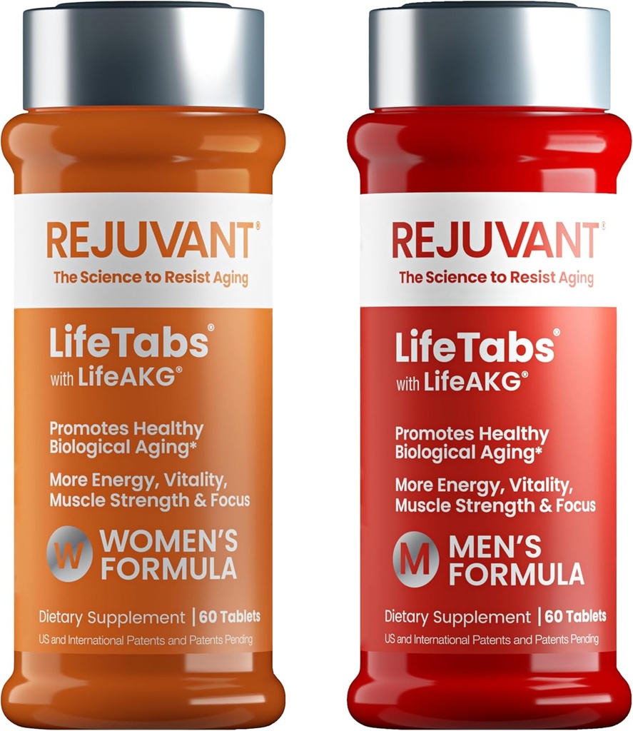 Rejuvante masculino & feminino AKG Longevidade Suplemento - 2 Pack (1 masculino + 1 feminino) 1000MG 98% Puro cálcio Alpha-Ketoglutarato - patenteado Sustentado-Lançamento Fórmula para reparo celular & Vitalidade