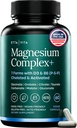 Magnesium Glycinate Complex for Women & Men - 500mg (7-in-1) with D3 & B6, Glycinate, Citrate, Malate, Taurate, Gluconate, Carbonate, & Orotate - Supports Sleep and Muscle Health [Oxide-Free] 60ct