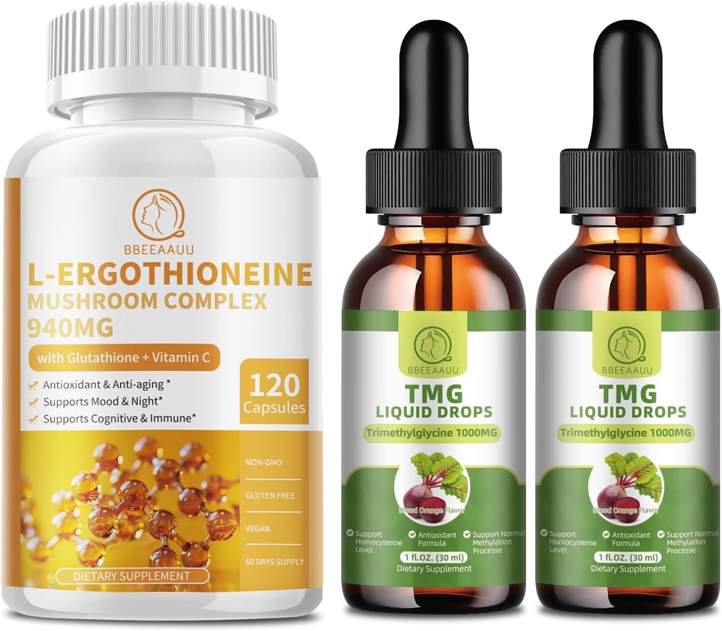 Cápsulas Complexos de Cogumelos L-ergotioneína & TMG (Trimetilglicina)