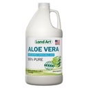 Land Art - Puro Aloe Vera Juice sem sabor – Cold-Processed - 99,7% Orgânico Aloe Vera filé interno de folhas frescas do Texas – Saúde Digestiva, Detox e Bem-Estar Natural - 64 fl oz