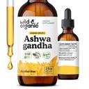 Wild & Organic Ashwagandha Liquid Drops - calmante Ashwagandha Root Extract para Relaxação - 1-Mês de Abastecimento - Suplementos de ervas para mulheres e homens - Vegan, Açúcar & Tintura sem álcool - 2 fl oz